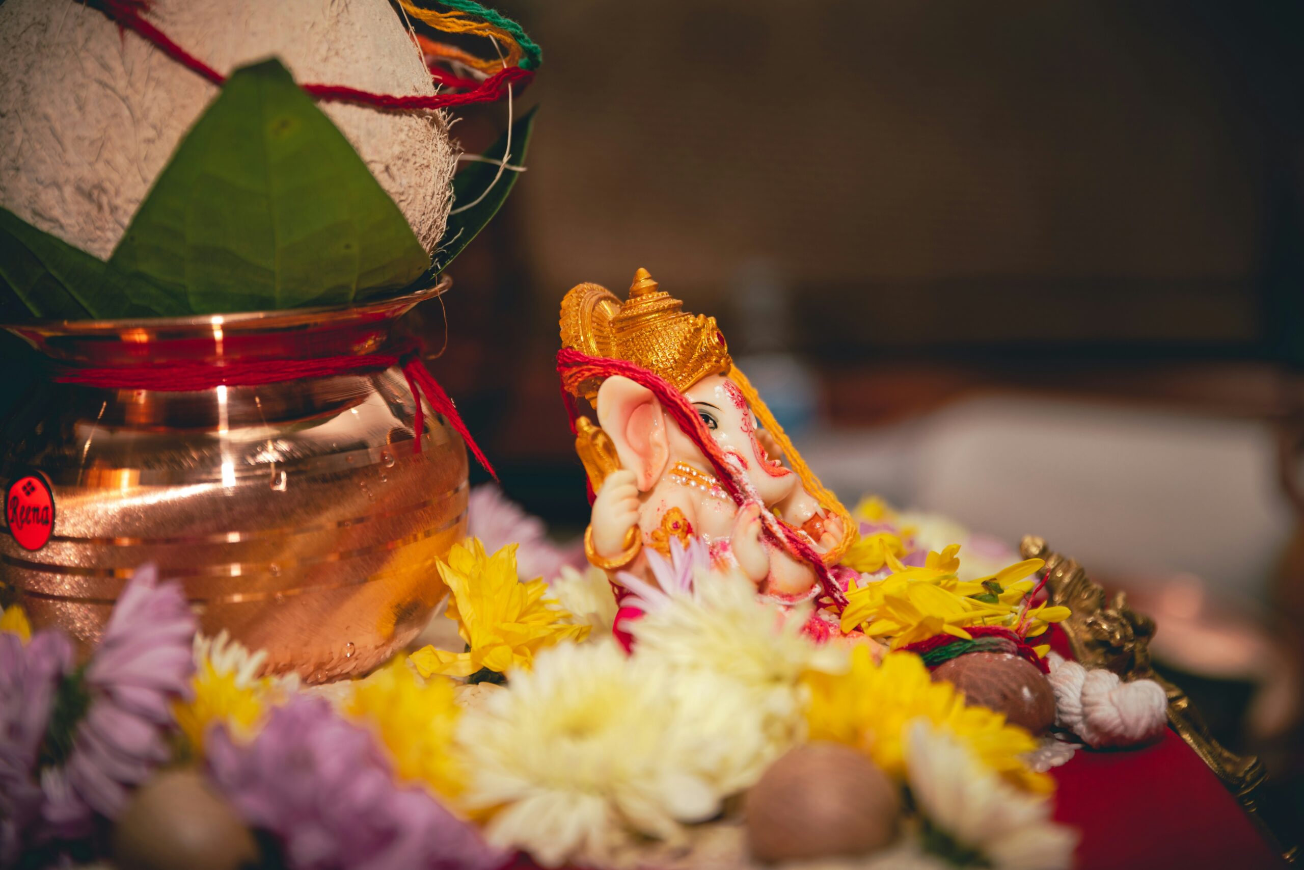 Traditional statue centerpiece at a cultural event by VREvents